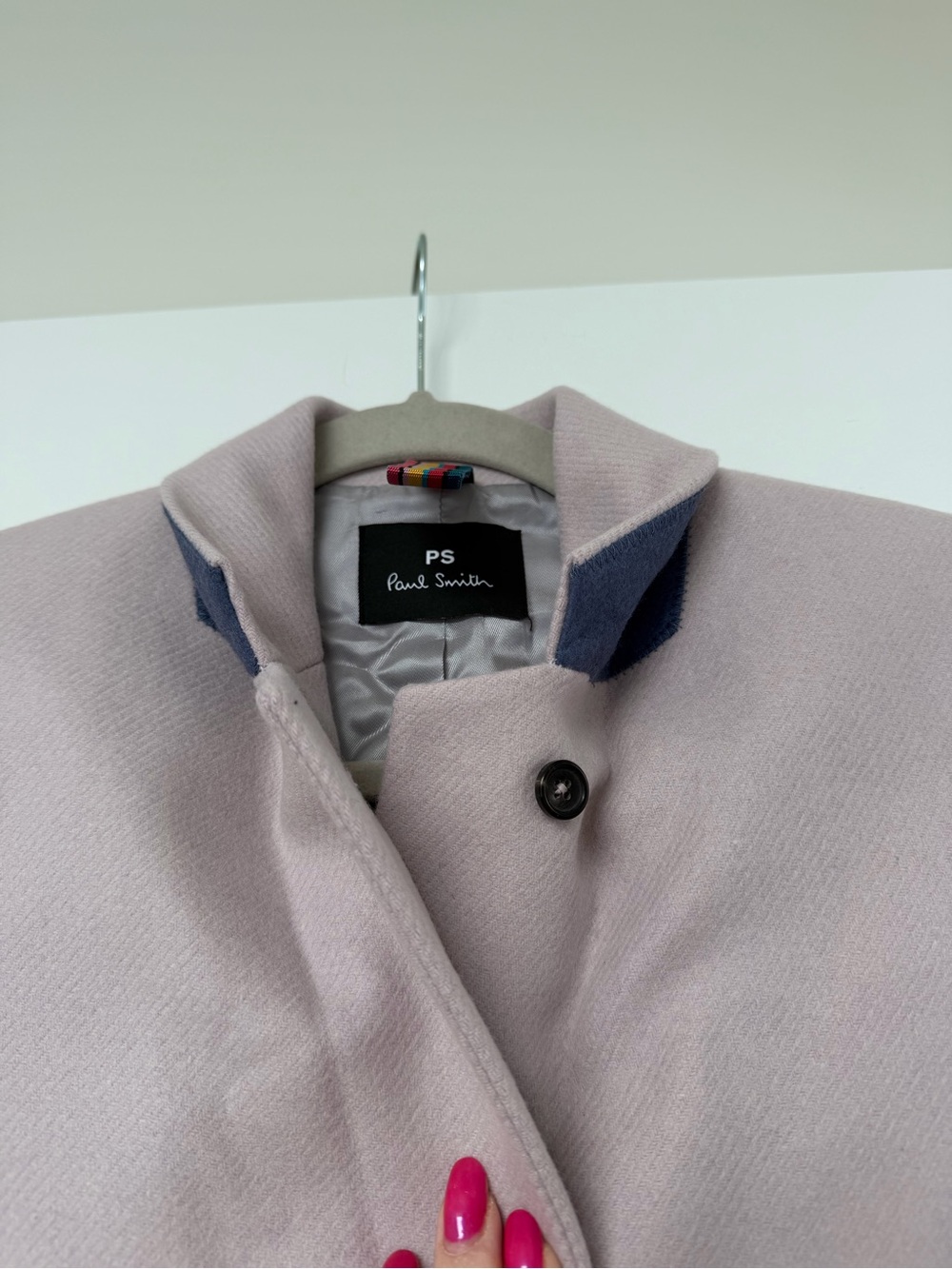PS Paul Smith Cashmere Blend Epsom Single-Breasted Wool Coat Blush Pink 40 $1050 - Picture 5 of 9